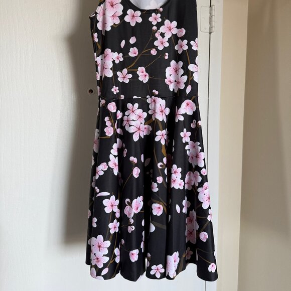 Blackmilk - Black Cherry Blossom Reversible Skater Dress, Size Small - Picture 1 of 3